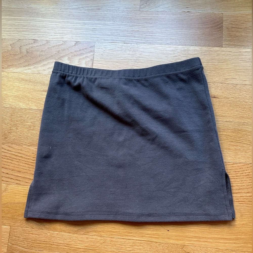 NWT Beige Botany Charcoal Gray Cotton Mini Skirt